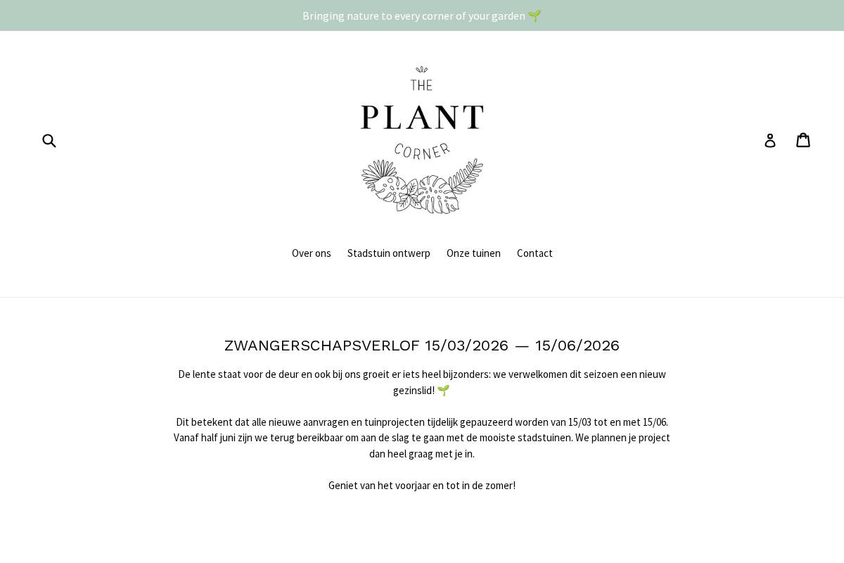 The Plant Corner homepage screenshot