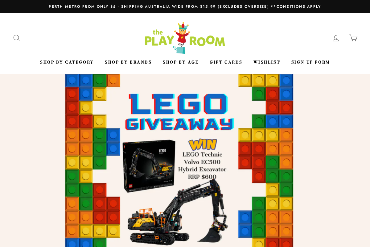 The Play Room homepage screenshot