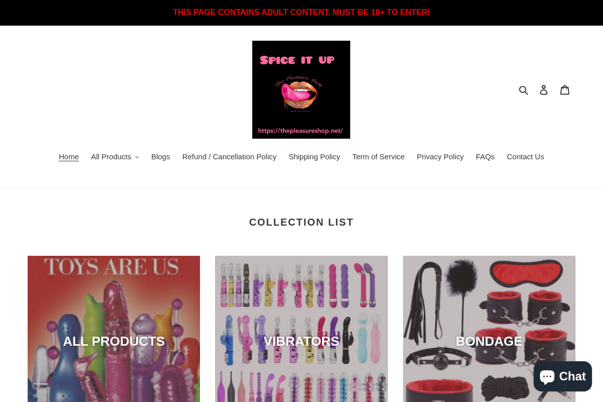 Thepleasureshop homepage screenshot