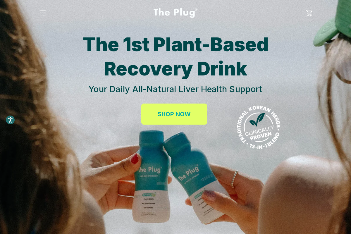 theplugdrink.com homepage screenshot