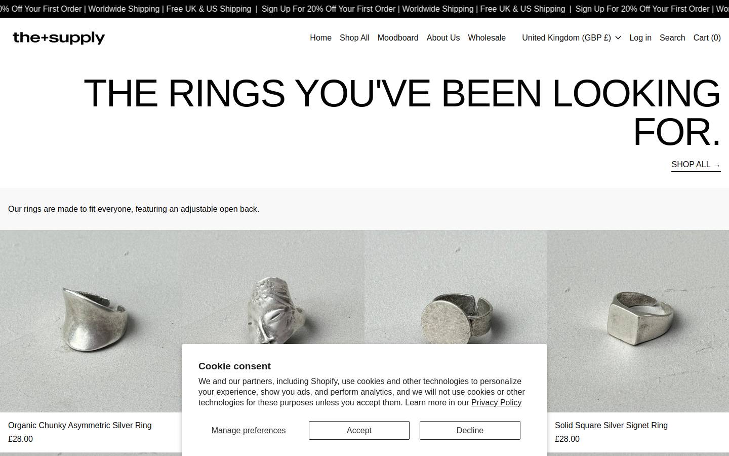 Theplussupply homepage screenshot