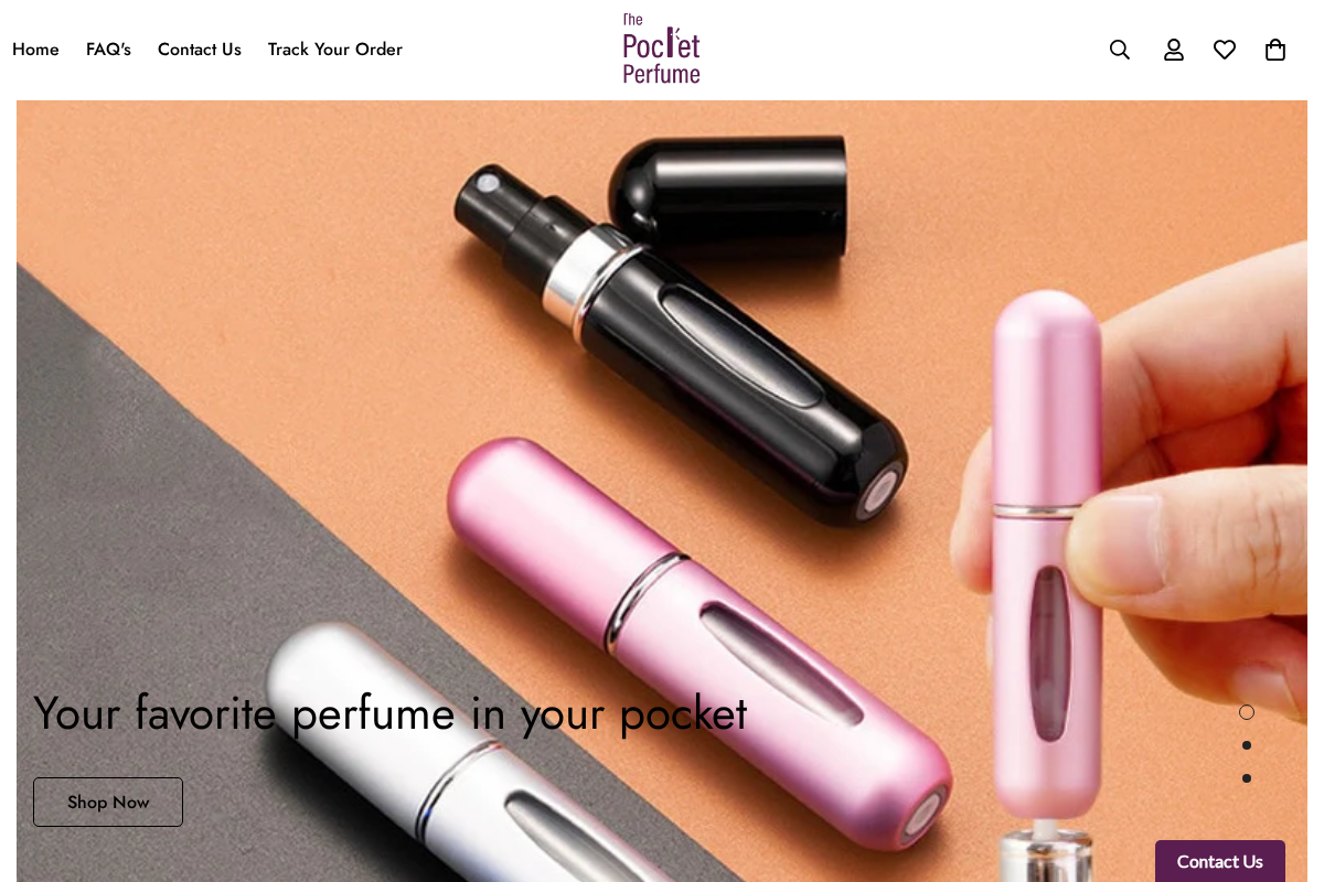 The Pocket Perfume homepage screenshot