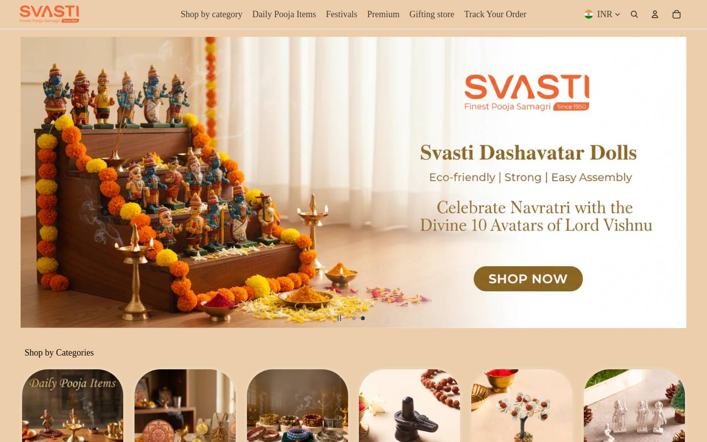 thepoojastore.com homepage screenshot