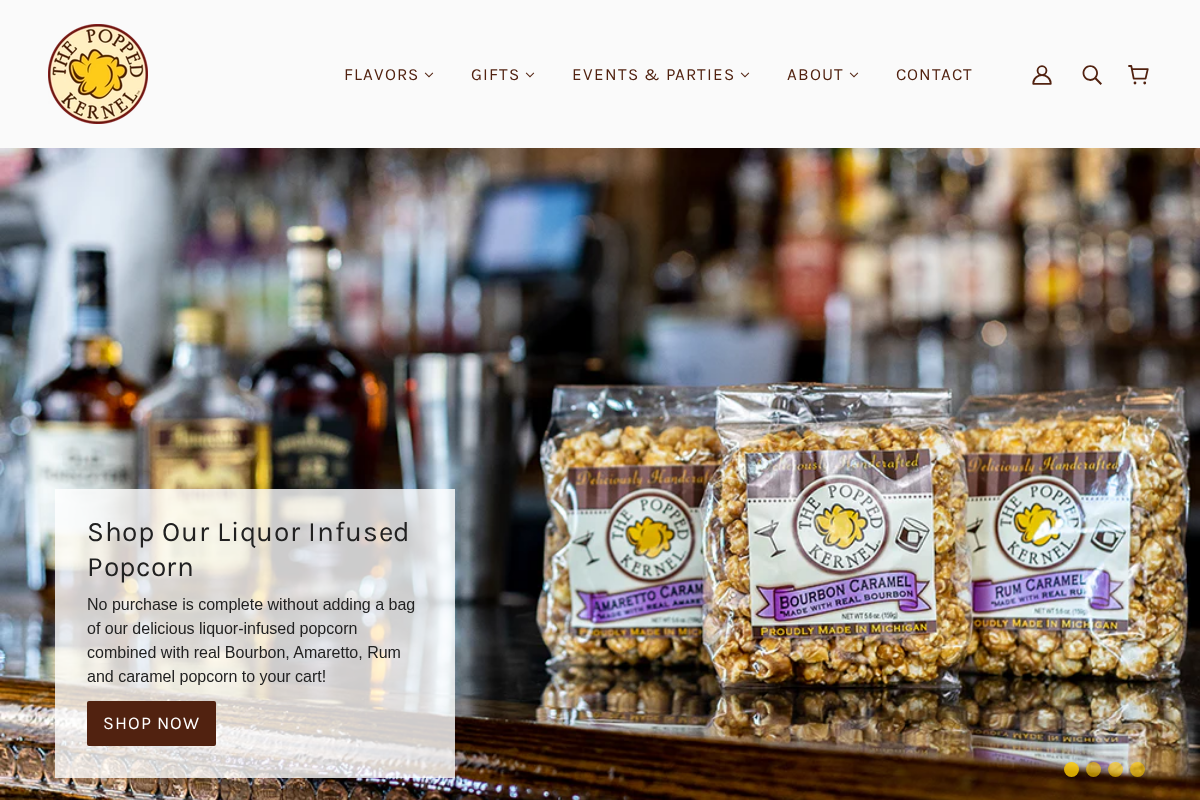 thepoppedkernelco.com homepage screenshot