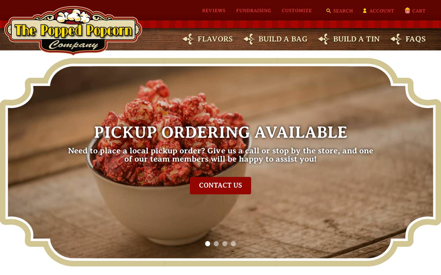 thepoppedpopcorncompany.com homepage screenshot
