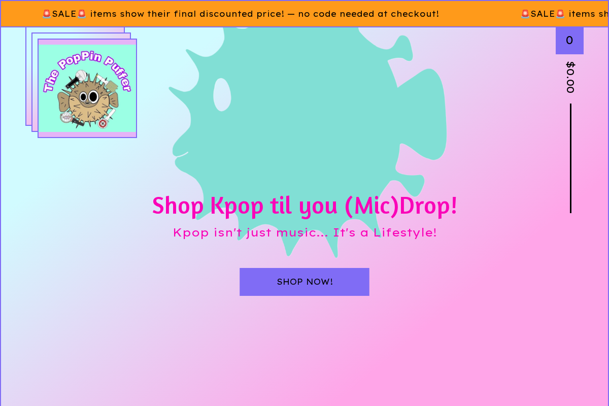 thepoppinpuffer.com homepage screenshot