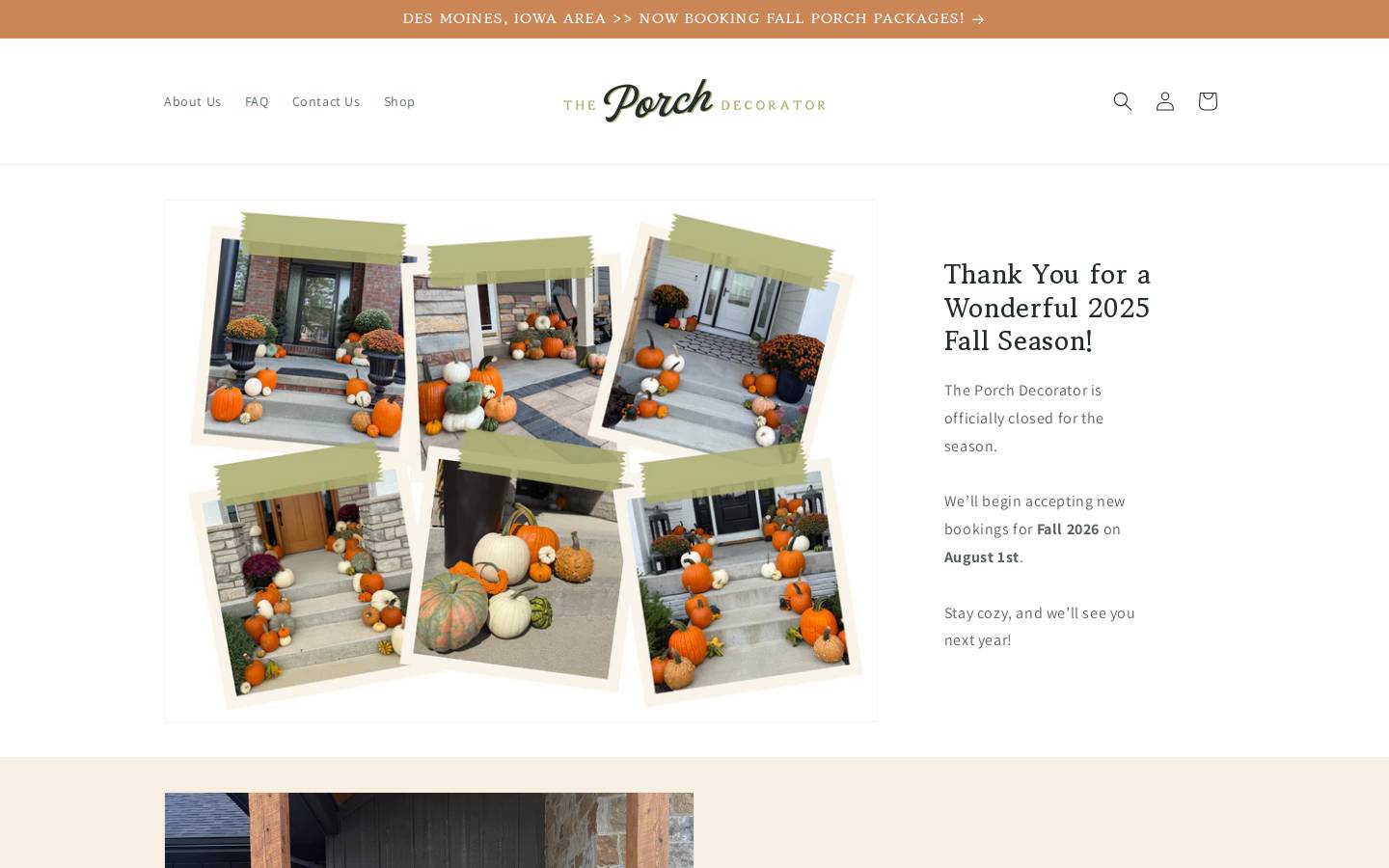 theporchdecorator.com homepage screenshot