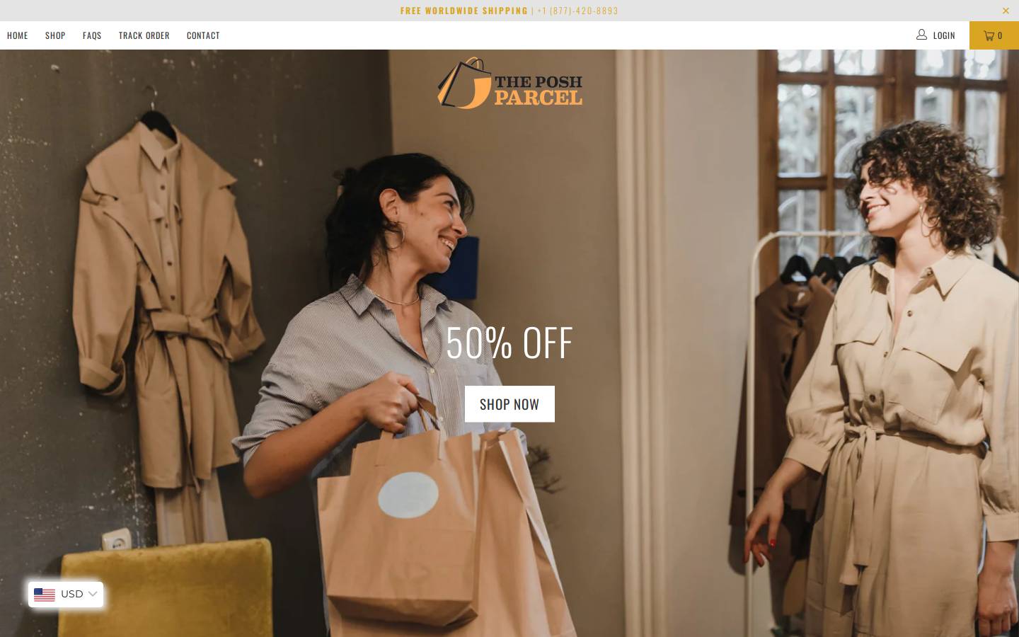 theposhparcel.com homepage screenshot