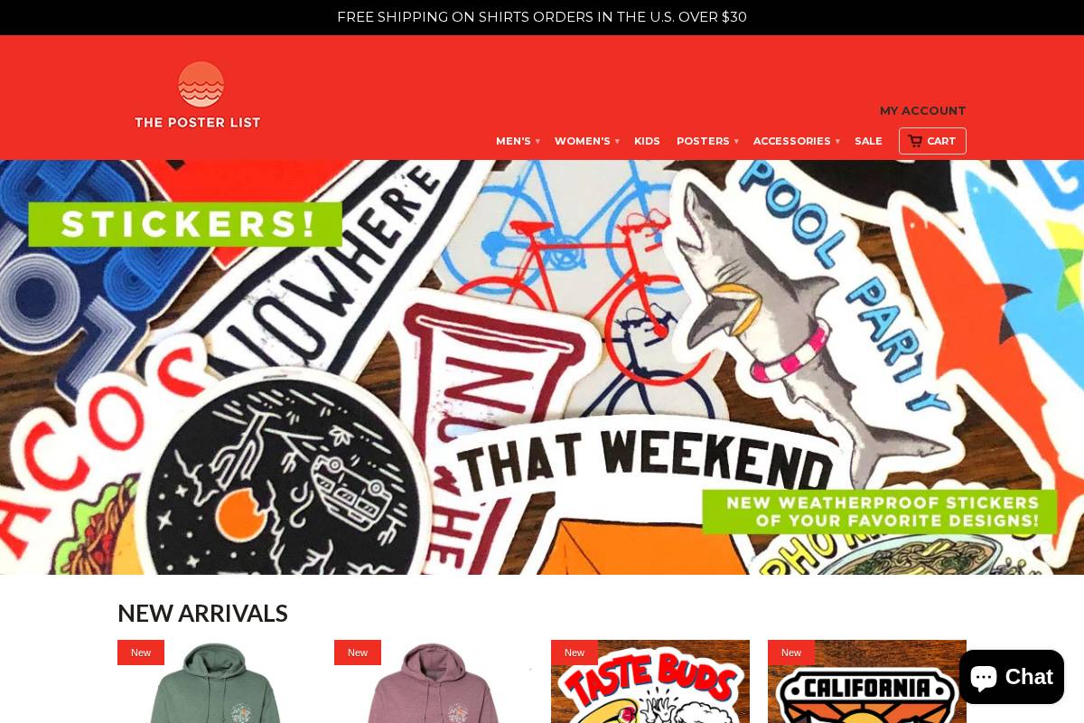 theposterlist.com homepage screenshot