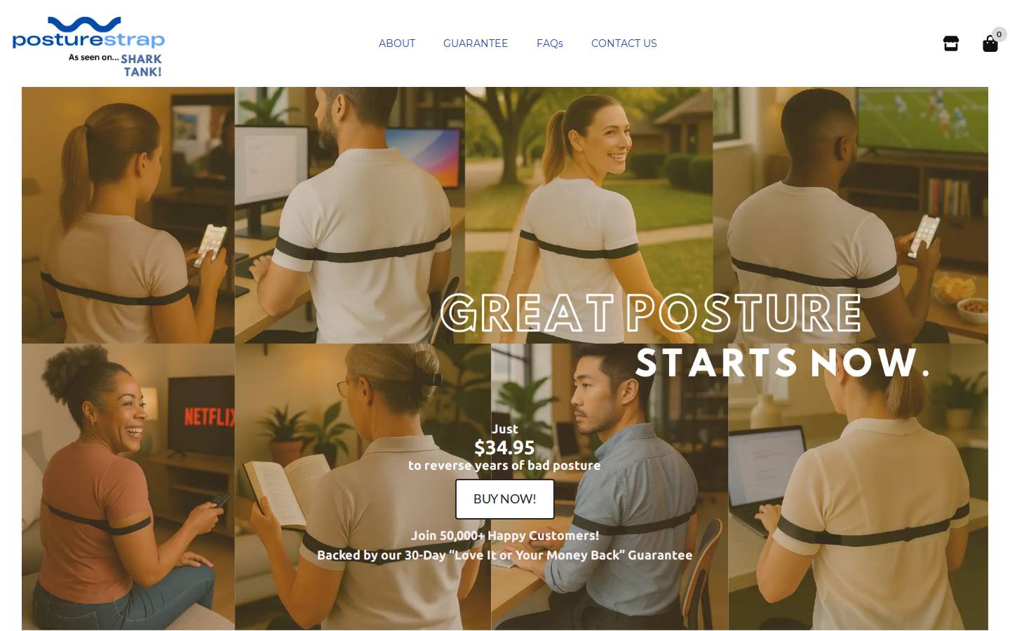 theposturestrap.com homepage screenshot
