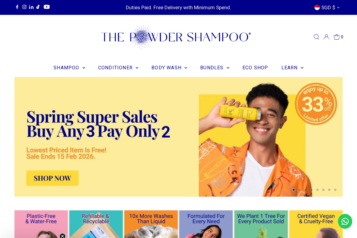 The Powder Shampoo homepage screenshot