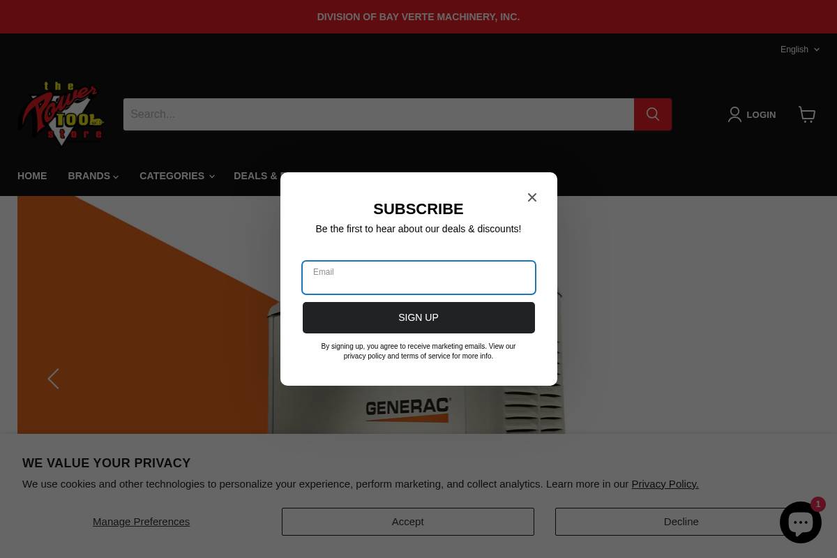 Thepowertoolstore homepage screenshot