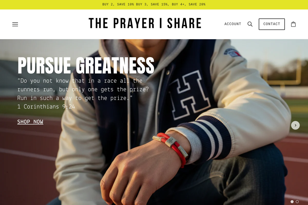 The Prayer I Share homepage screenshot