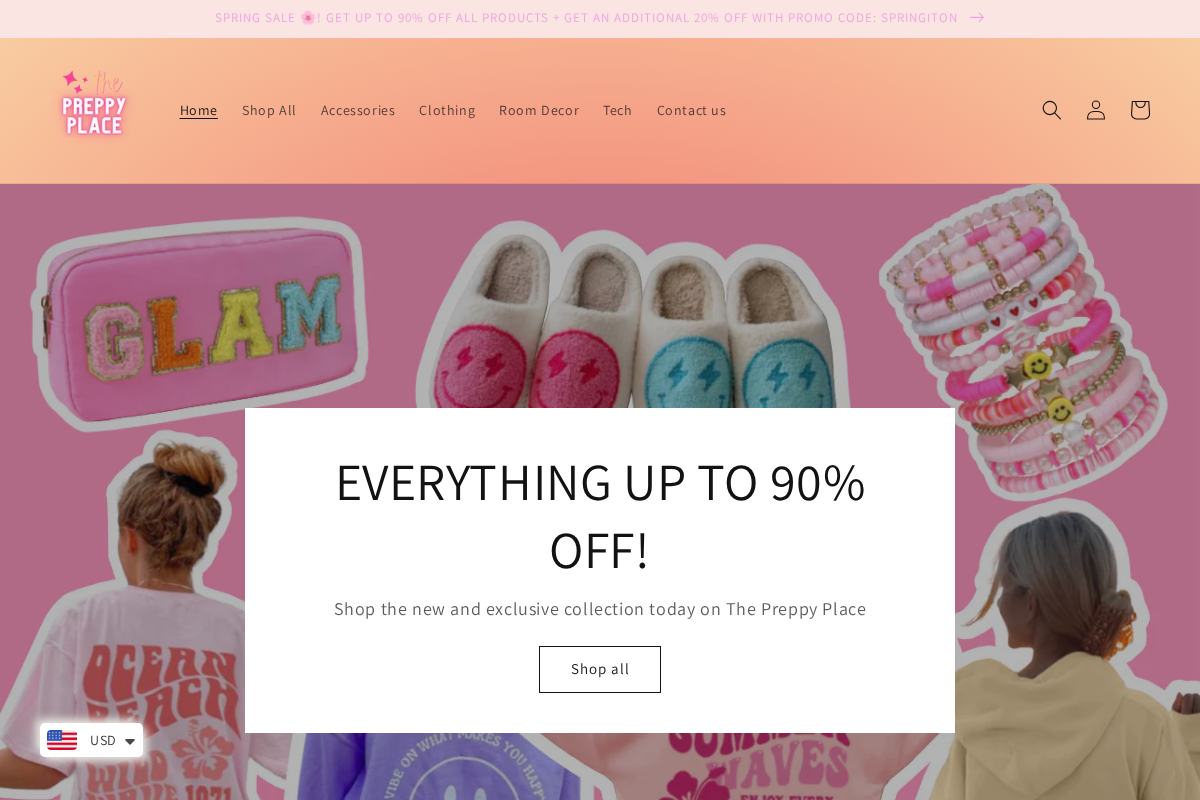 thepreppyplace.com homepage screenshot