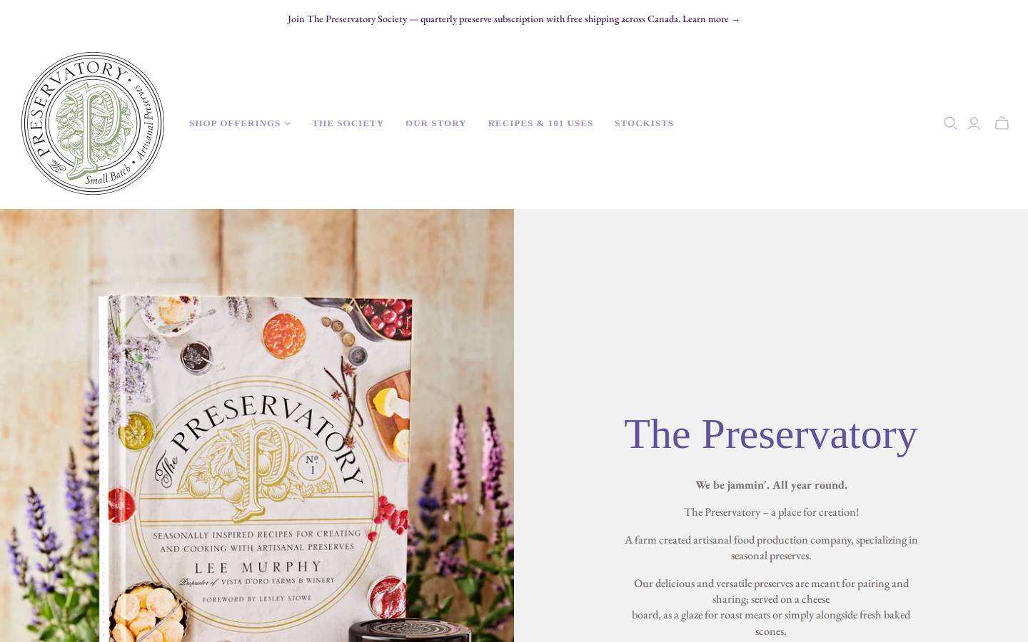 thepreservatory.com homepage screenshot