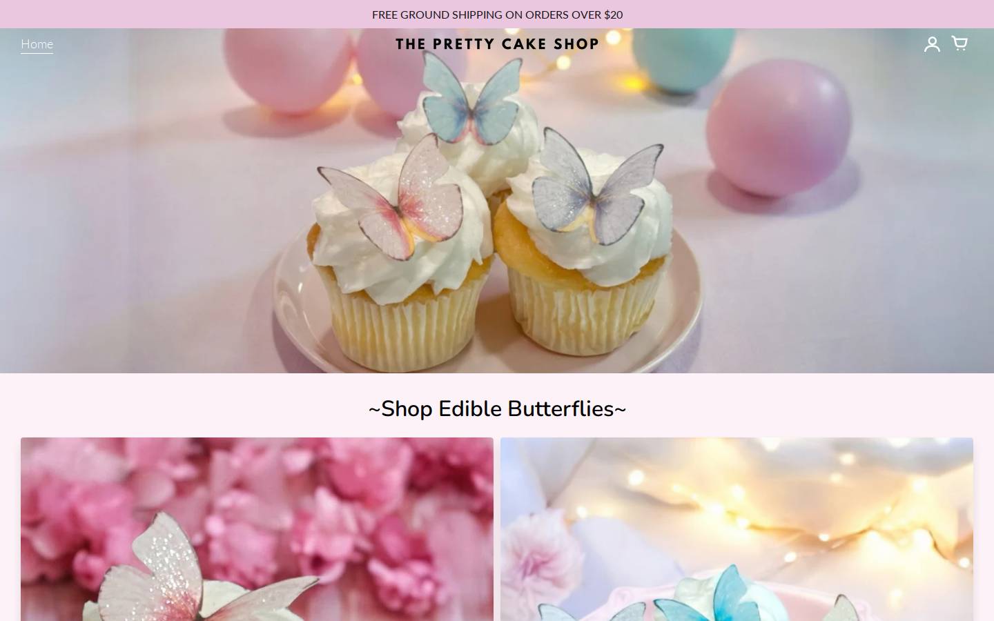 theprettycakeshop.com homepage screenshot