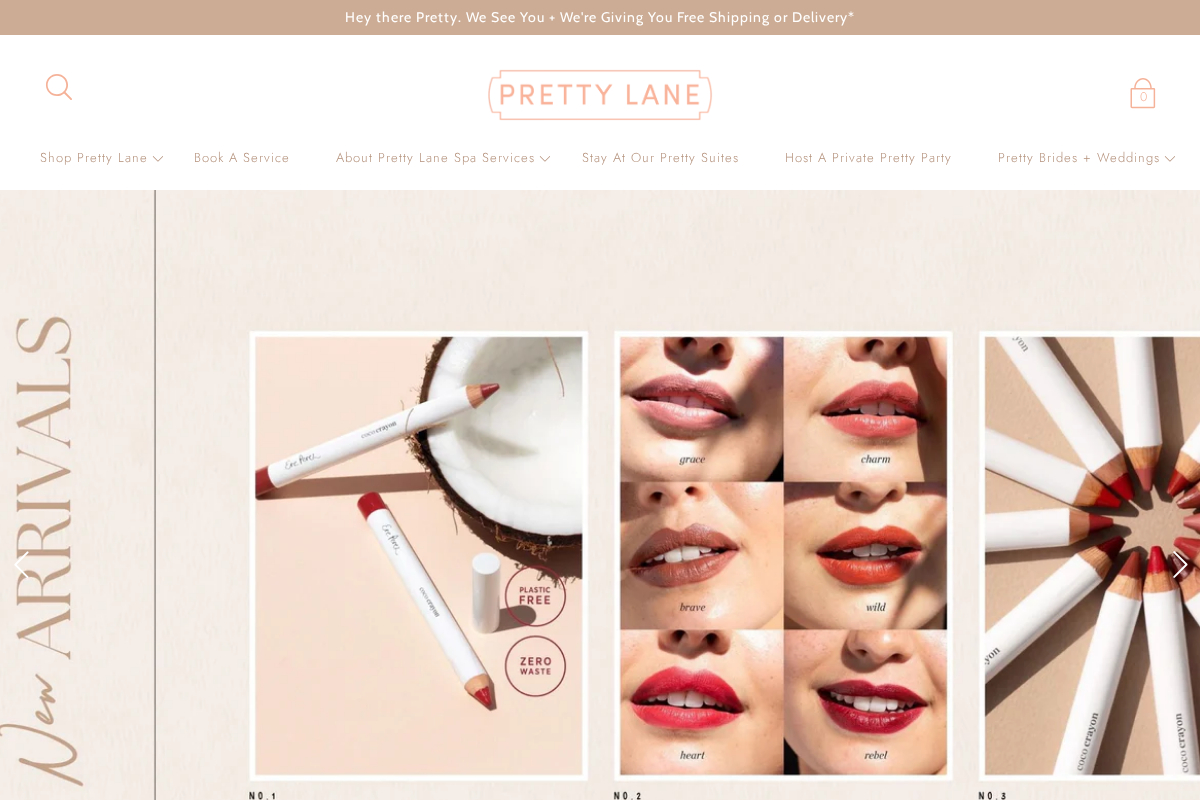 theprettylane.com homepage screenshot
