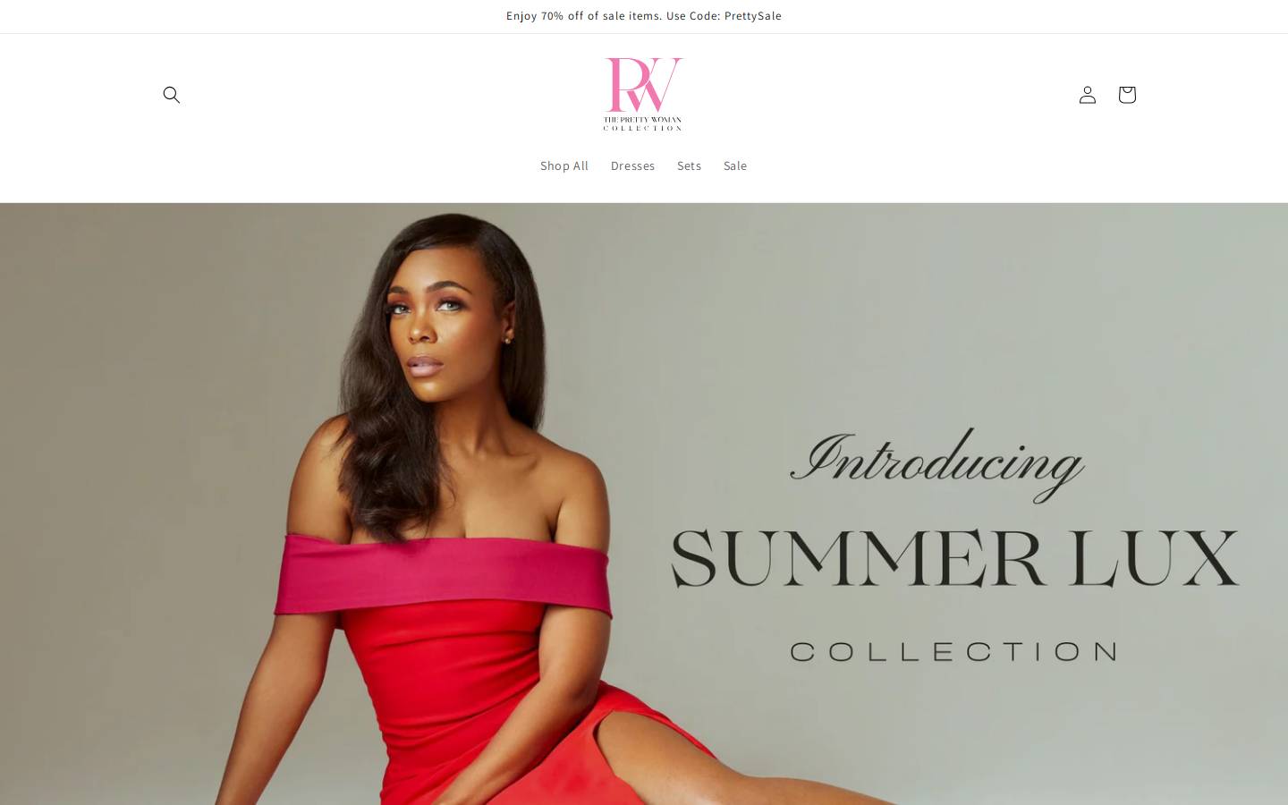 theprettywomancollection.com homepage screenshot