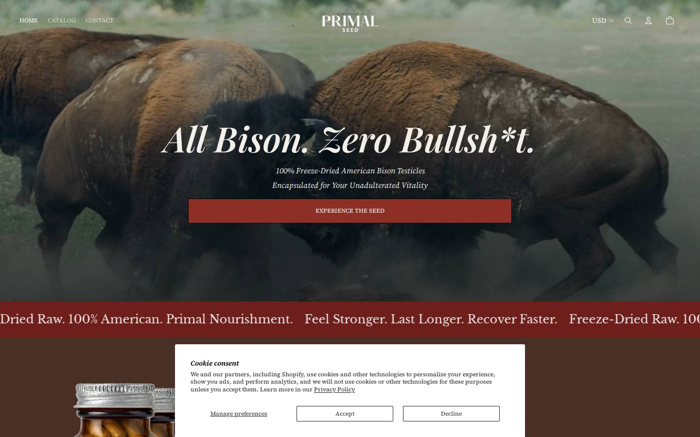 theprimalseed.com homepage screenshot