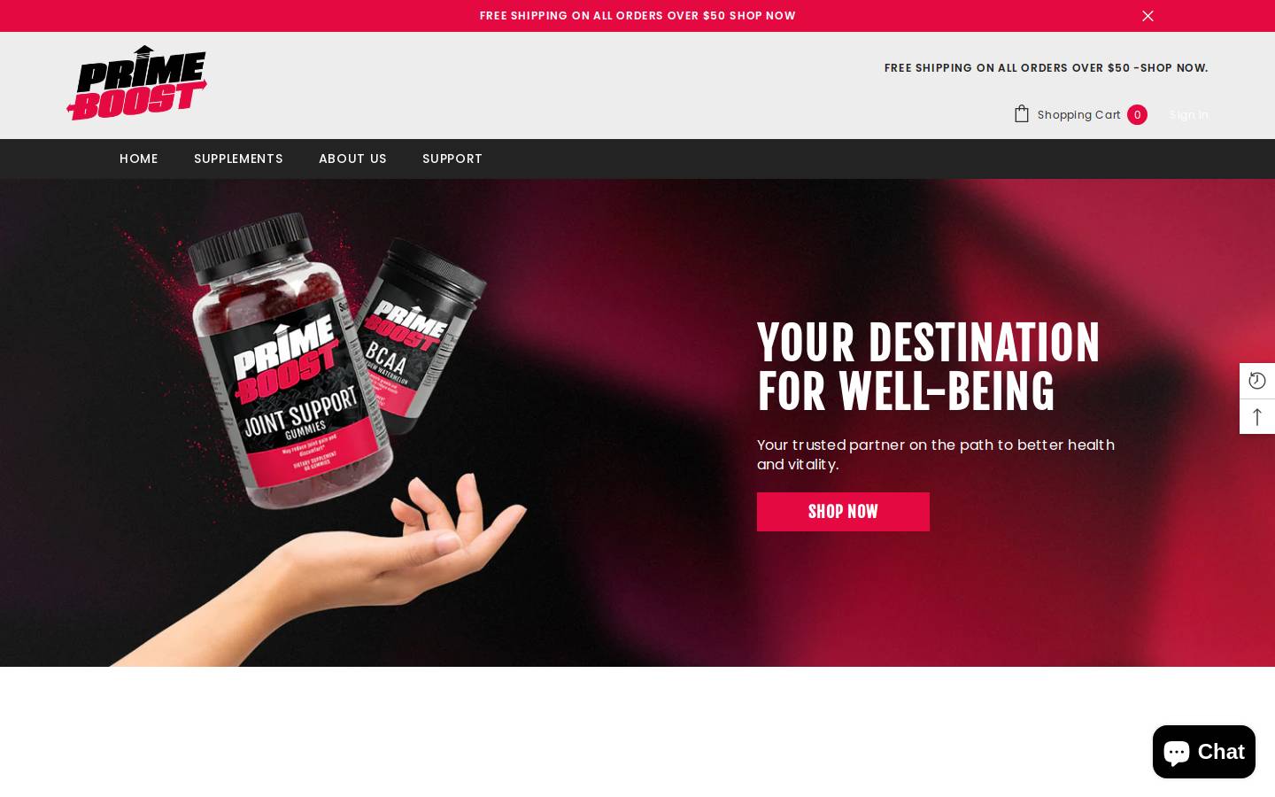 theprimeboost.com homepage screenshot