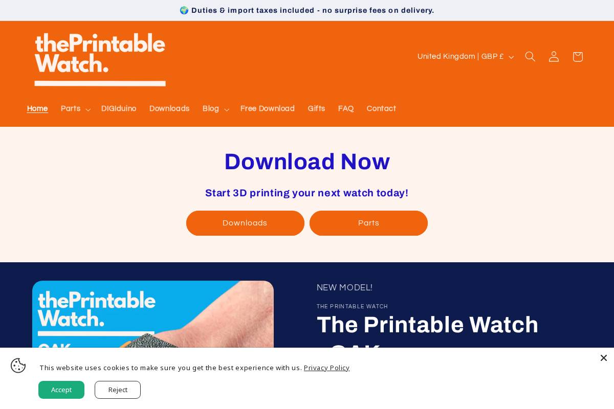 theprintablewatch.com homepage screenshot