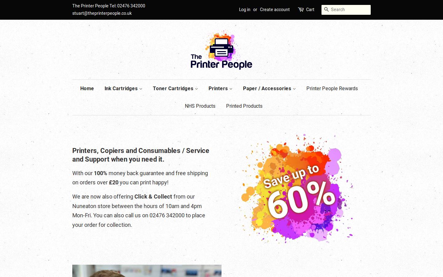 Theprinterpeople homepage screenshot