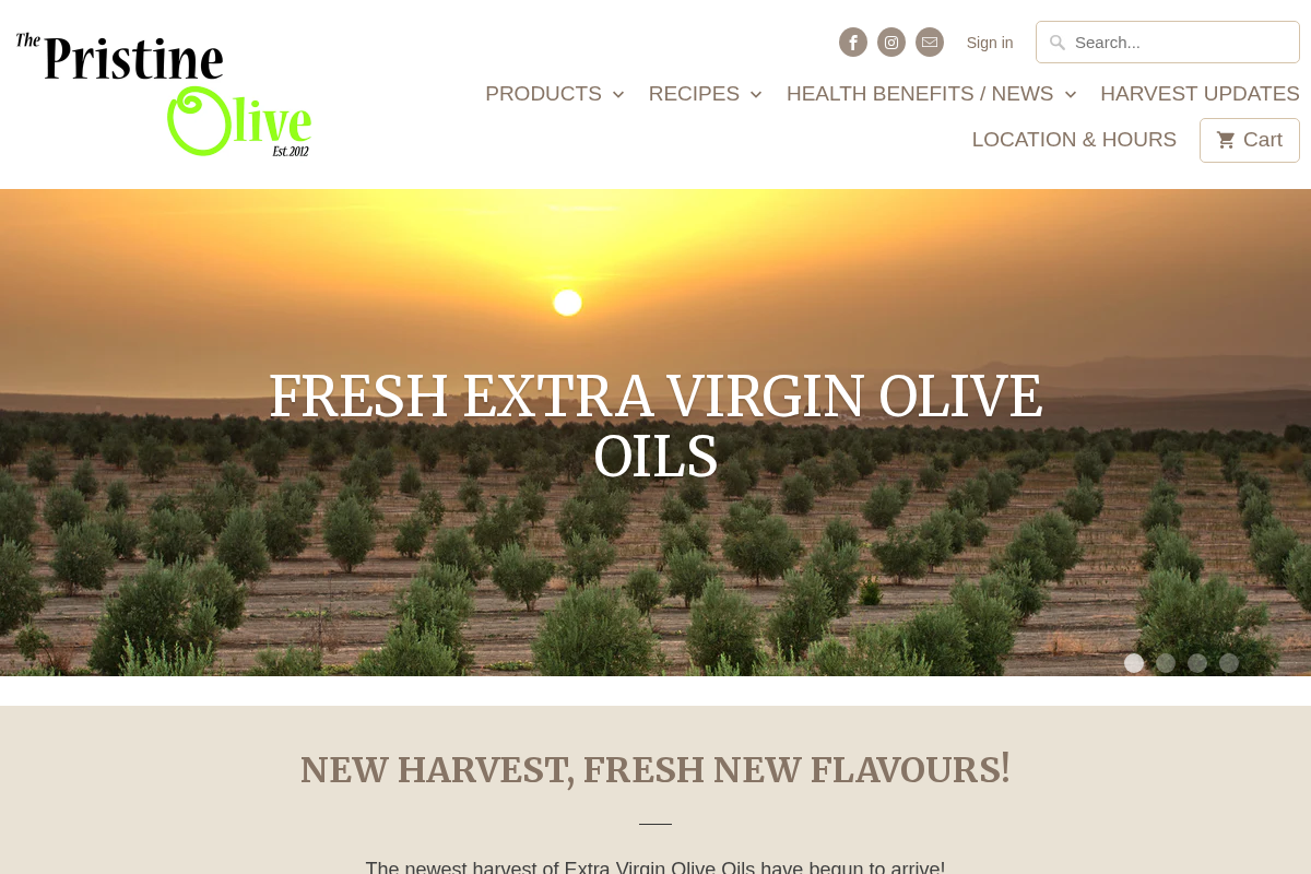 thepristineolive.ca homepage screenshot
