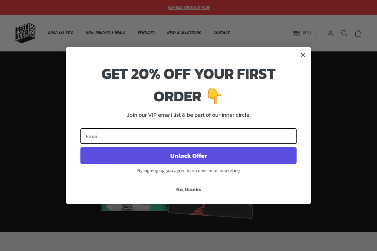 Theproducercrate homepage screenshot