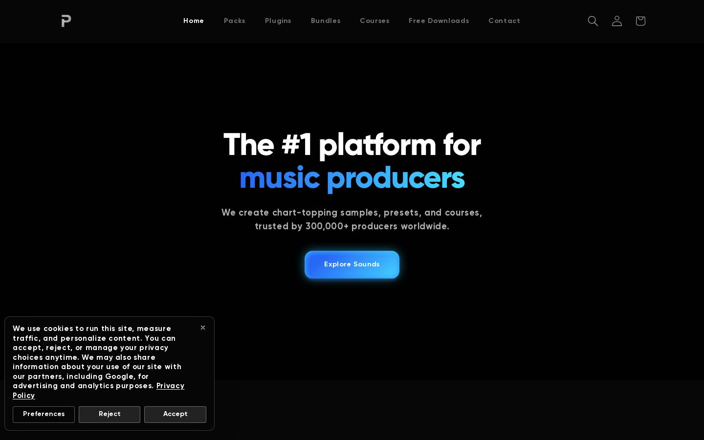 The Producer School homepage screenshot