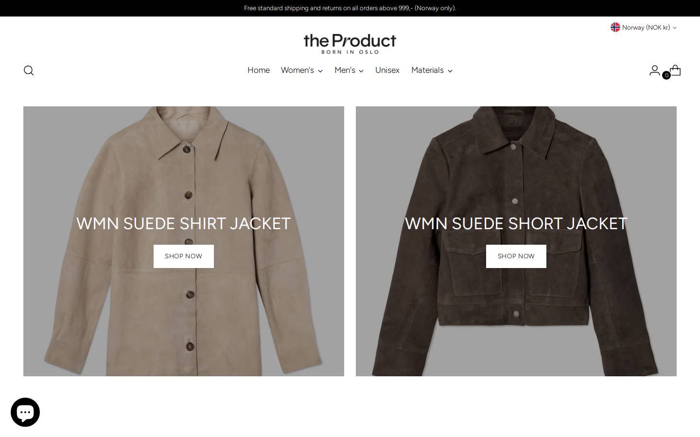 theproduct.no homepage screenshot