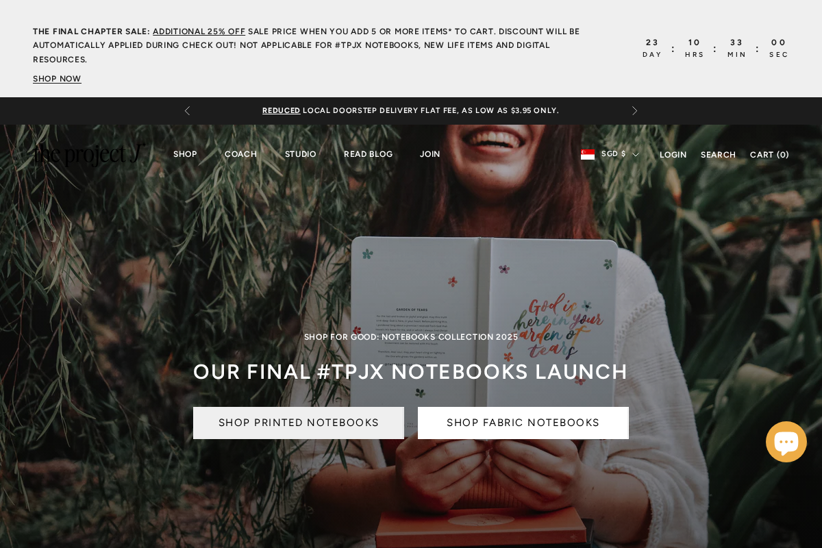 The Project J homepage screenshot