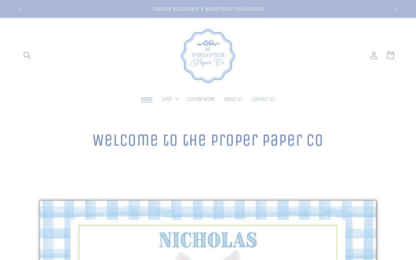 theproperpaperco.com homepage screenshot