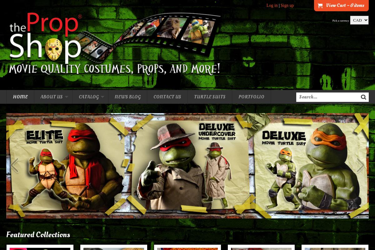 The Prop Shop Costumes and More! homepage screenshot