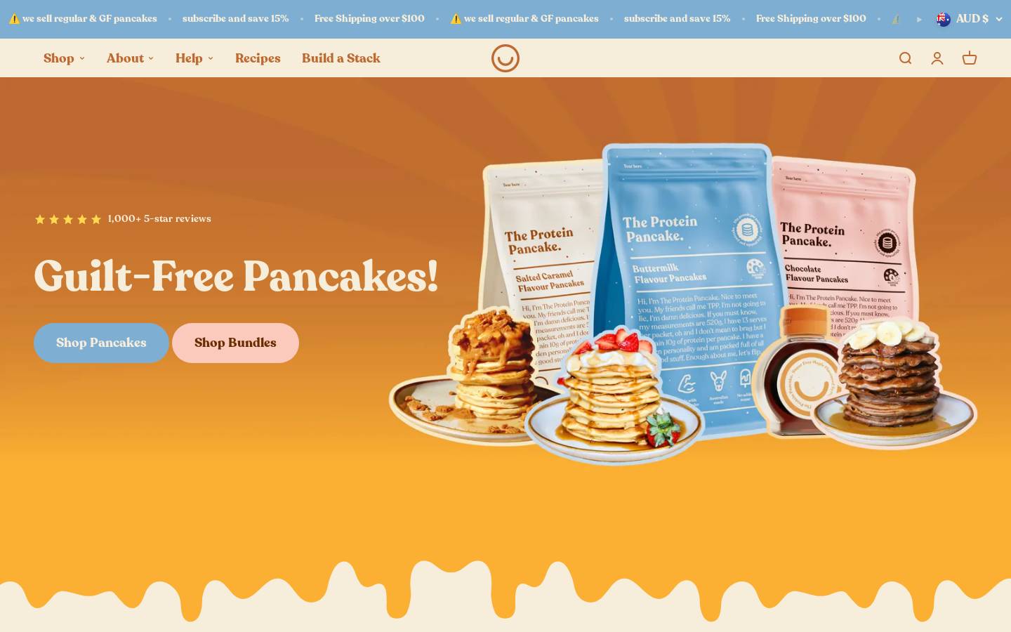 theproteinpancake.com.au homepage screenshot