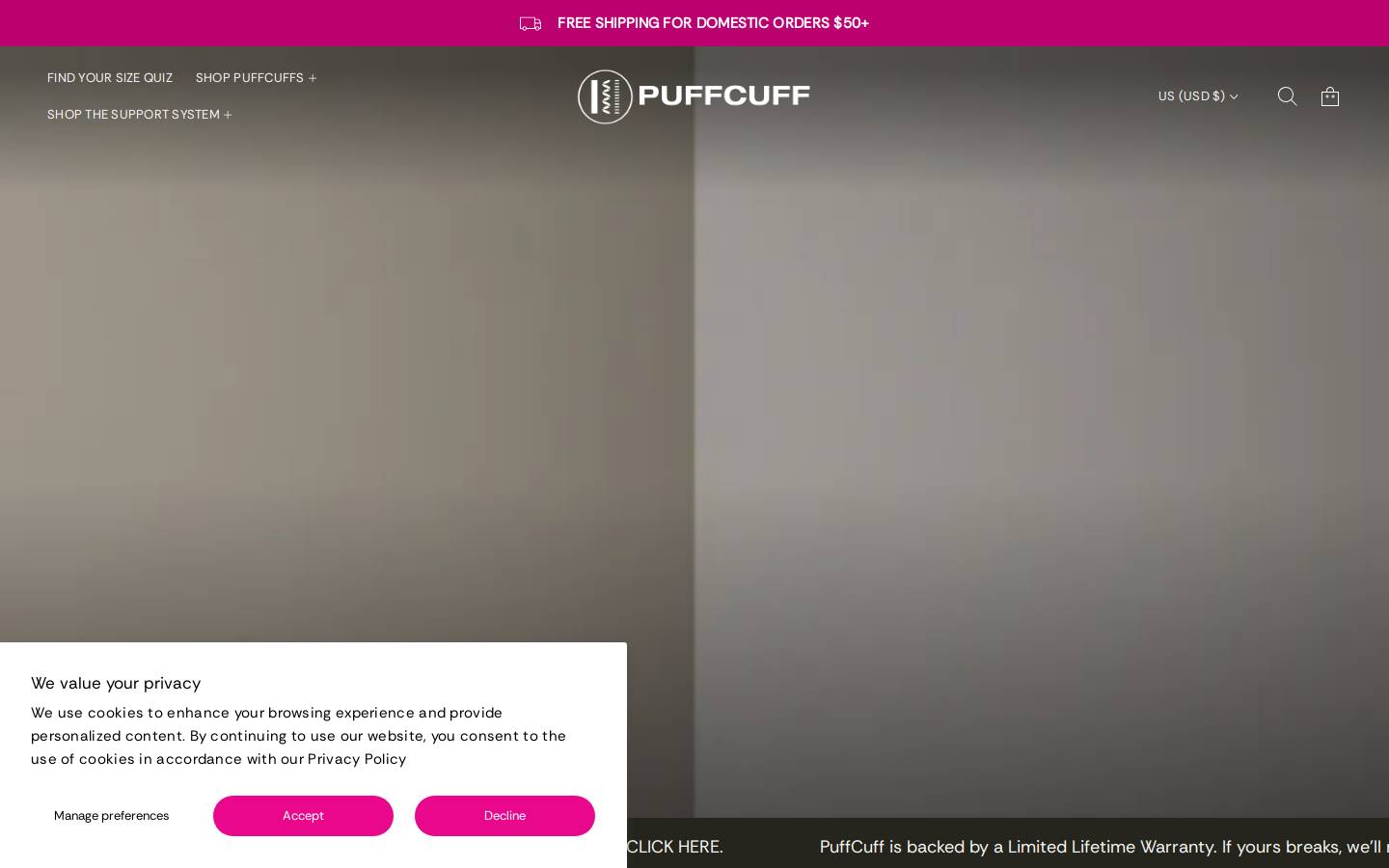 thepuffcuff.com homepage screenshot
