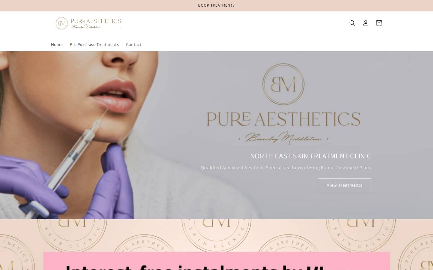 thepureaestheticclinic.com homepage screenshot