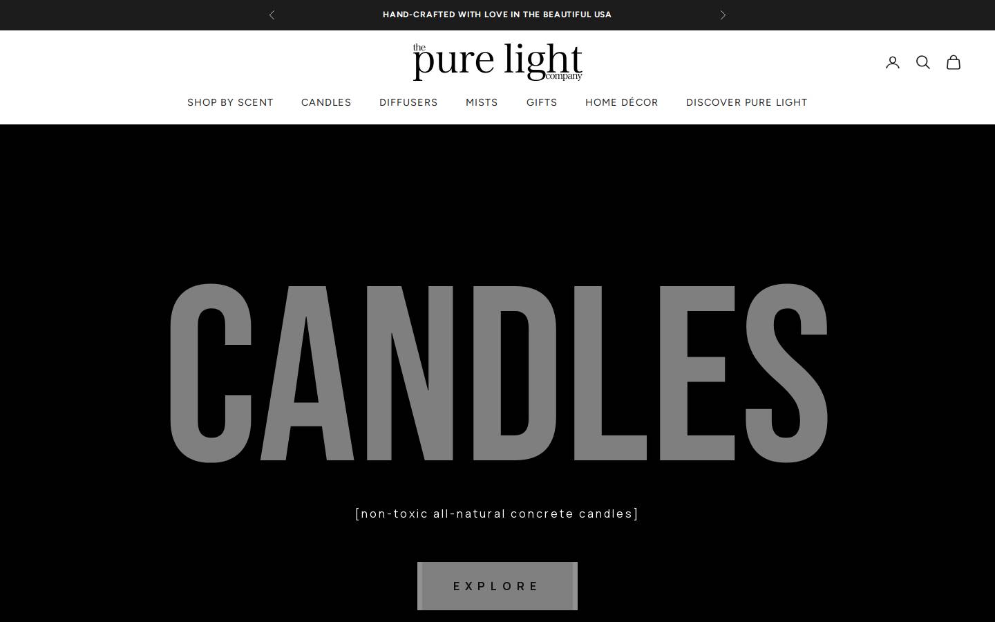thepurelightcompany.com homepage screenshot