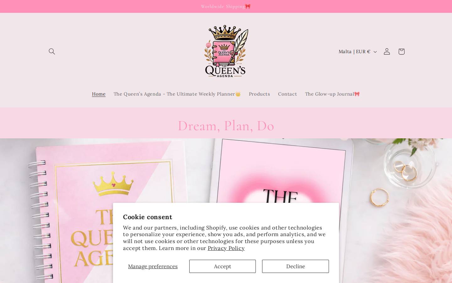 thequeensagenda.com homepage screenshot