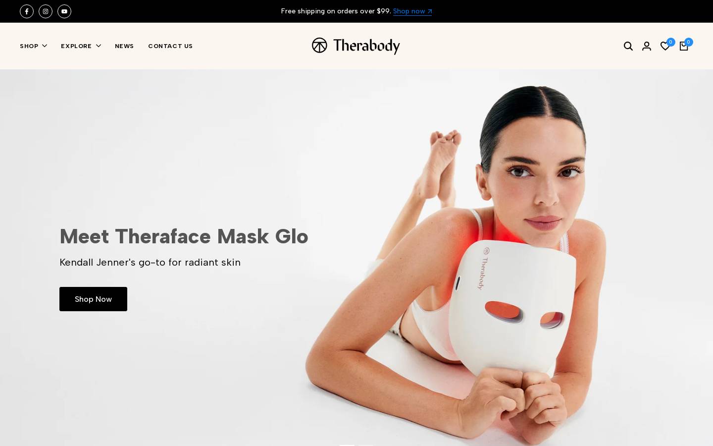 therabody.com homepage screenshot