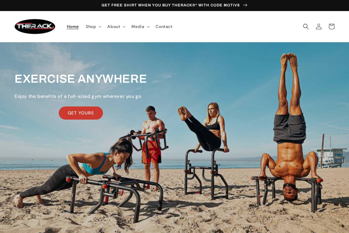 therackworkout.com homepage screenshot