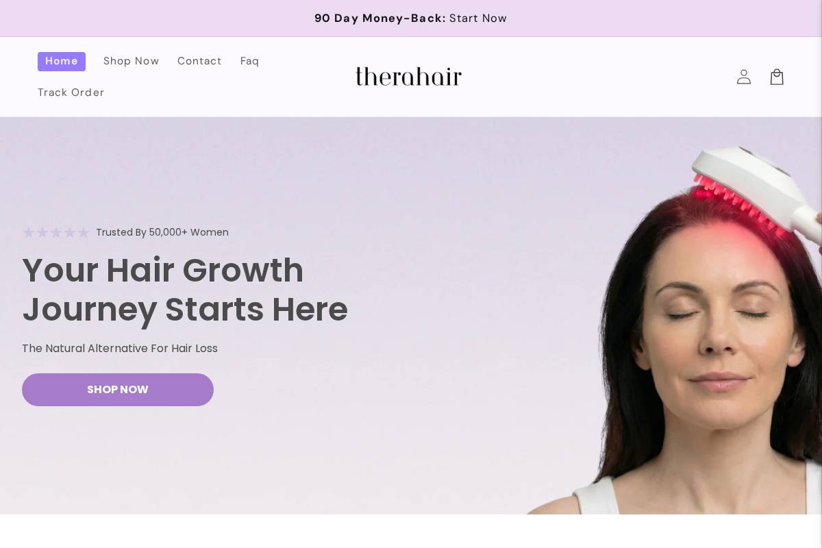 Thera Hair homepage screenshot