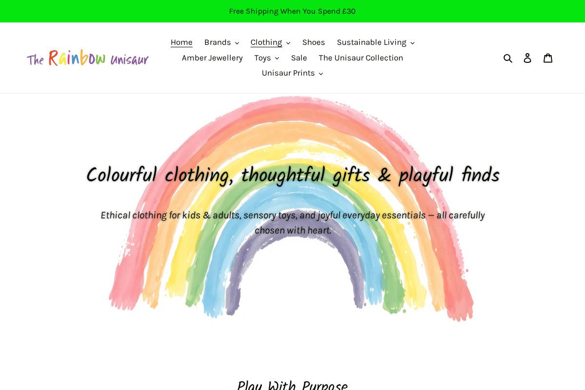Therainbowunisaur homepage screenshot