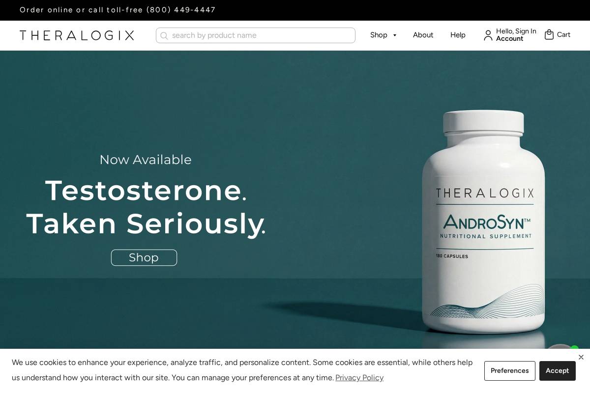 theralogix.com homepage screenshot