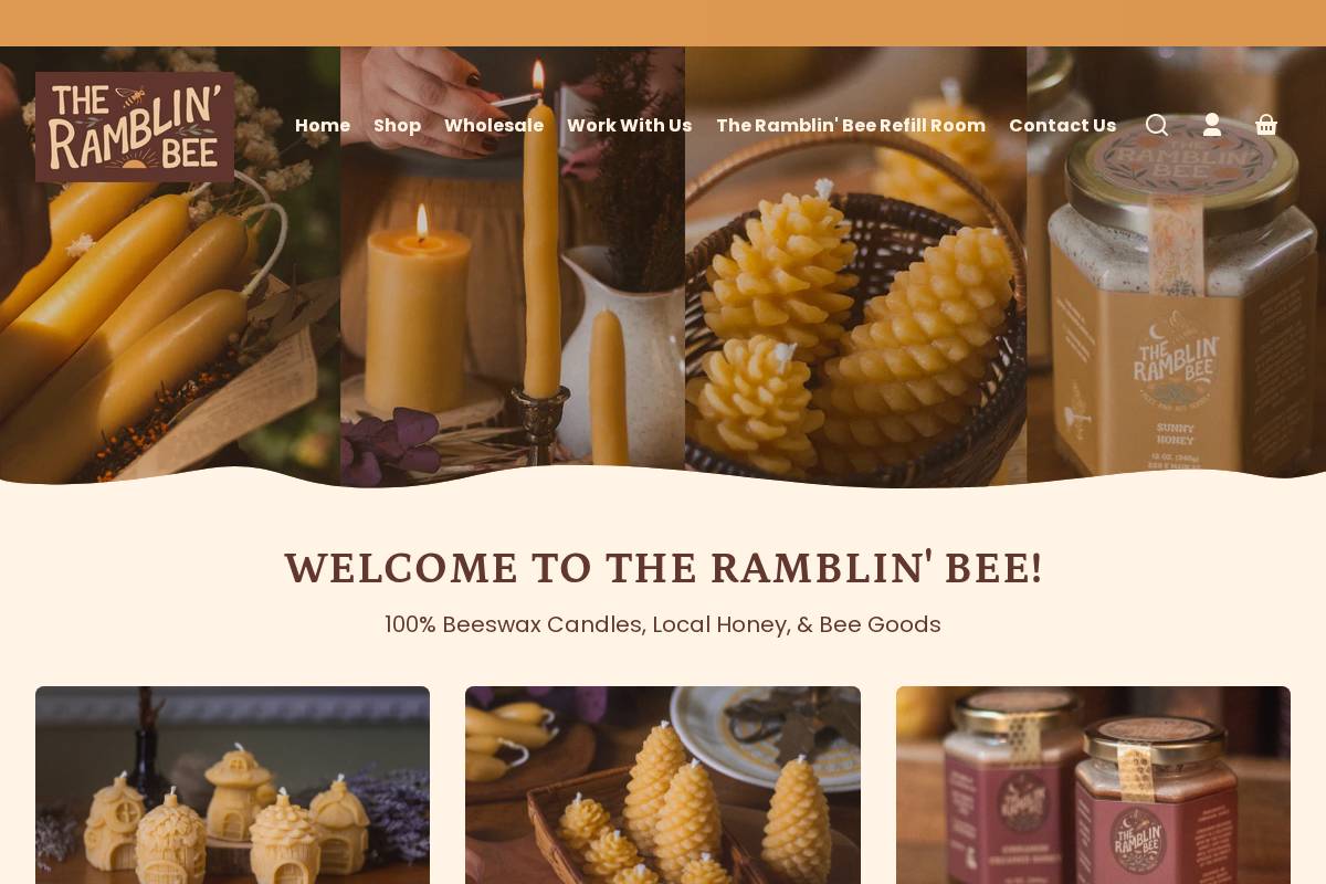The Ramblin' Bee homepage screenshot