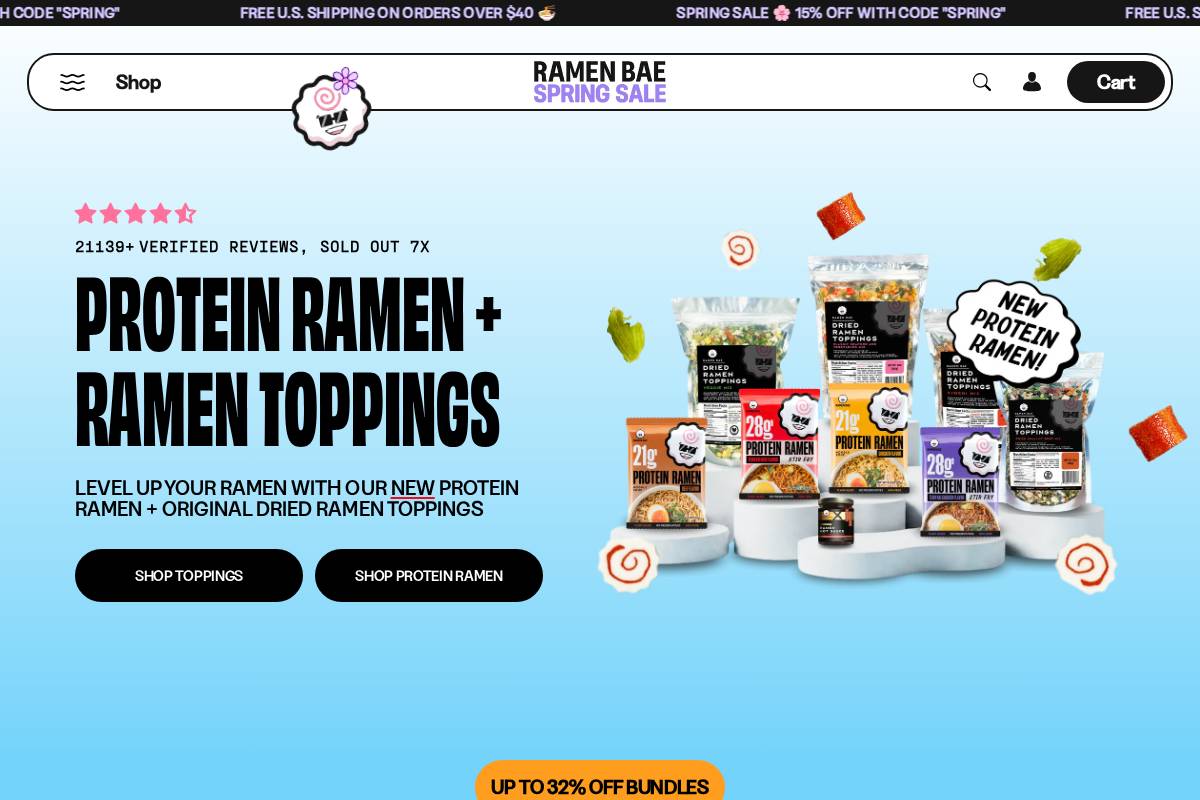 The Ramen Bae homepage screenshot