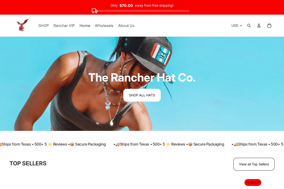 The Rancher Hat Co. homepage screenshot