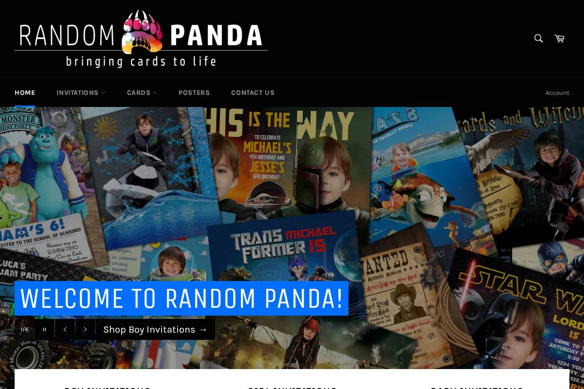 therandompanda.com homepage screenshot