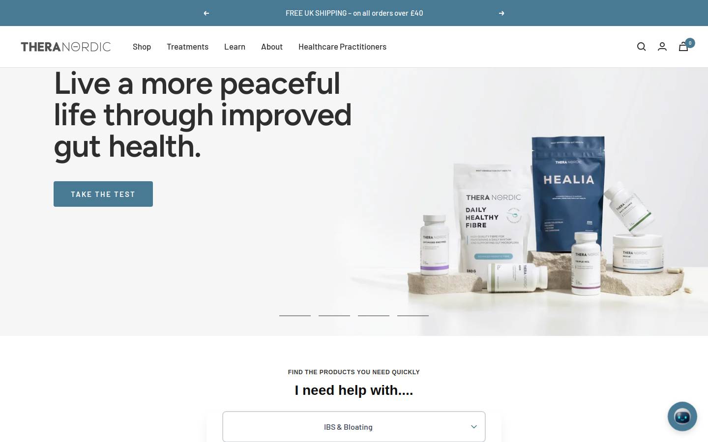 theranordic.com homepage screenshot