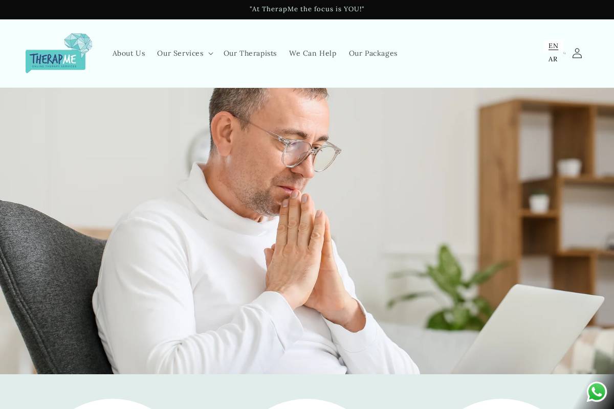 Therapme homepage screenshot