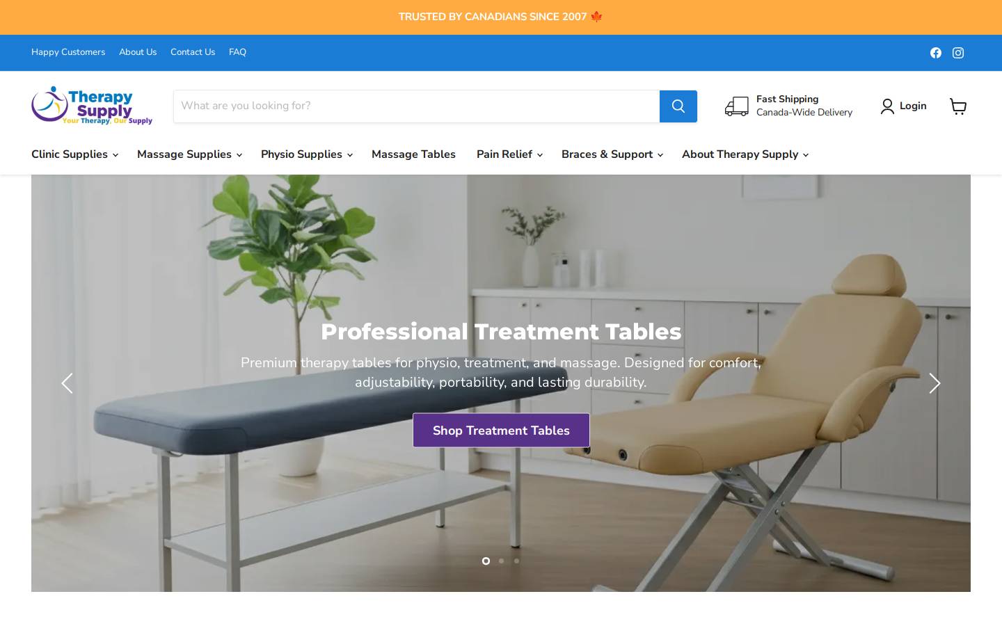therapysupply.ca homepage screenshot